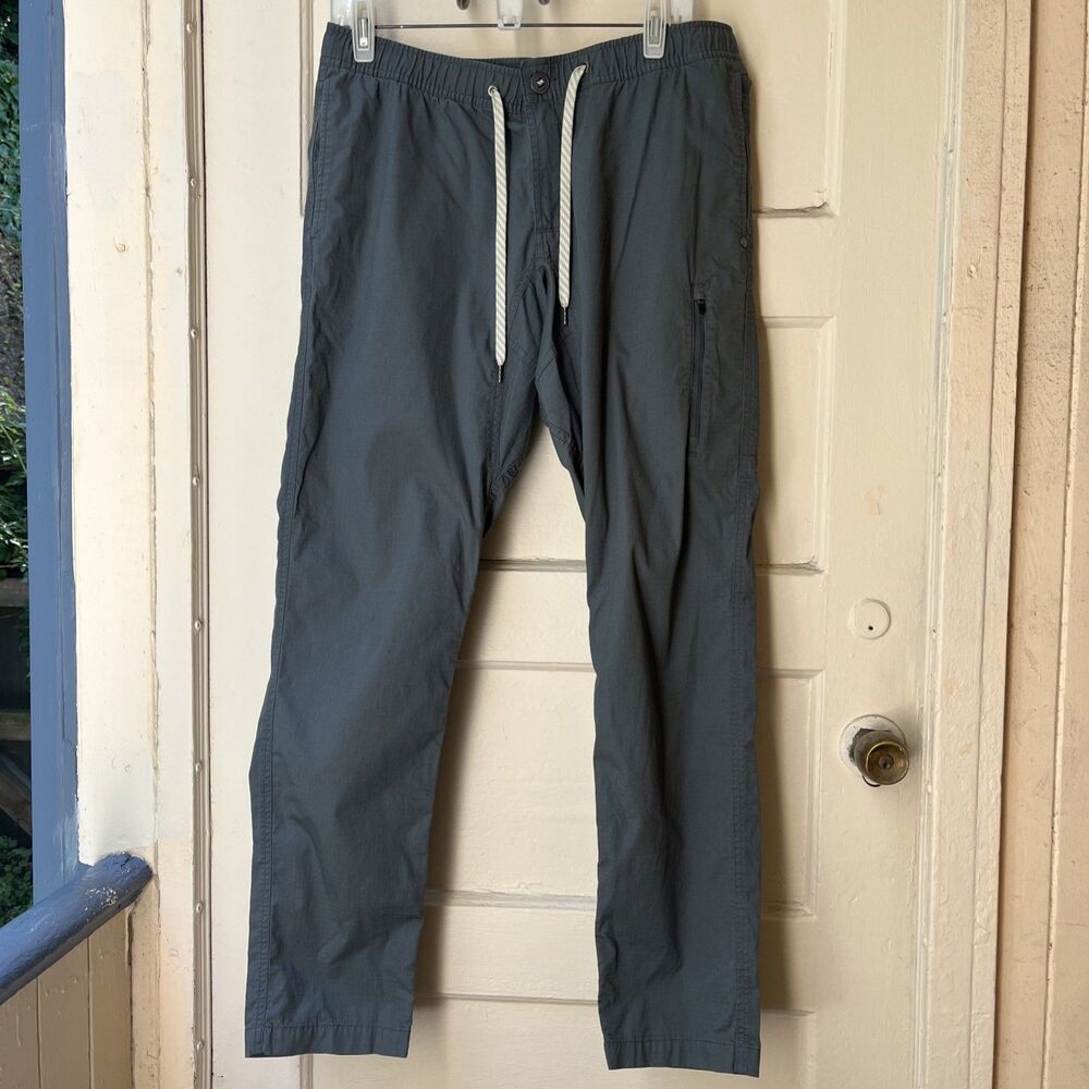 Vuori Mens Ripstop Climber Pants LG Blue Hiking Cotton Drawstring Outdoors Walk